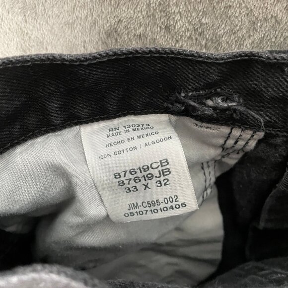 Rustler Black Faded Jeans Men’s 33x32 Straight Leg Vintage Workwear Denim Grunge - Picture 3 of 9